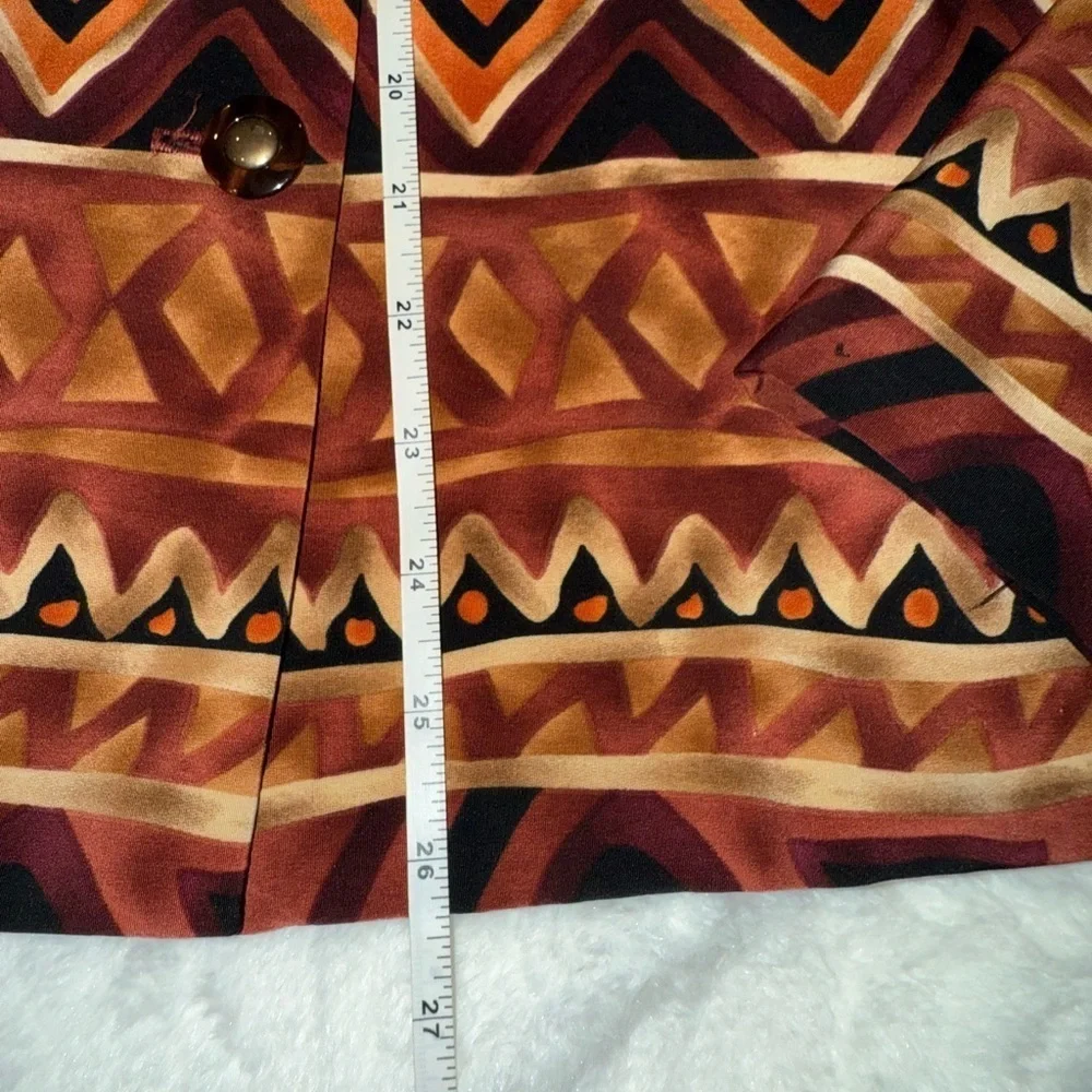 Vintage 80’s Brenda Goode Geometric Tribal Print Button-Up Blazer Size Small